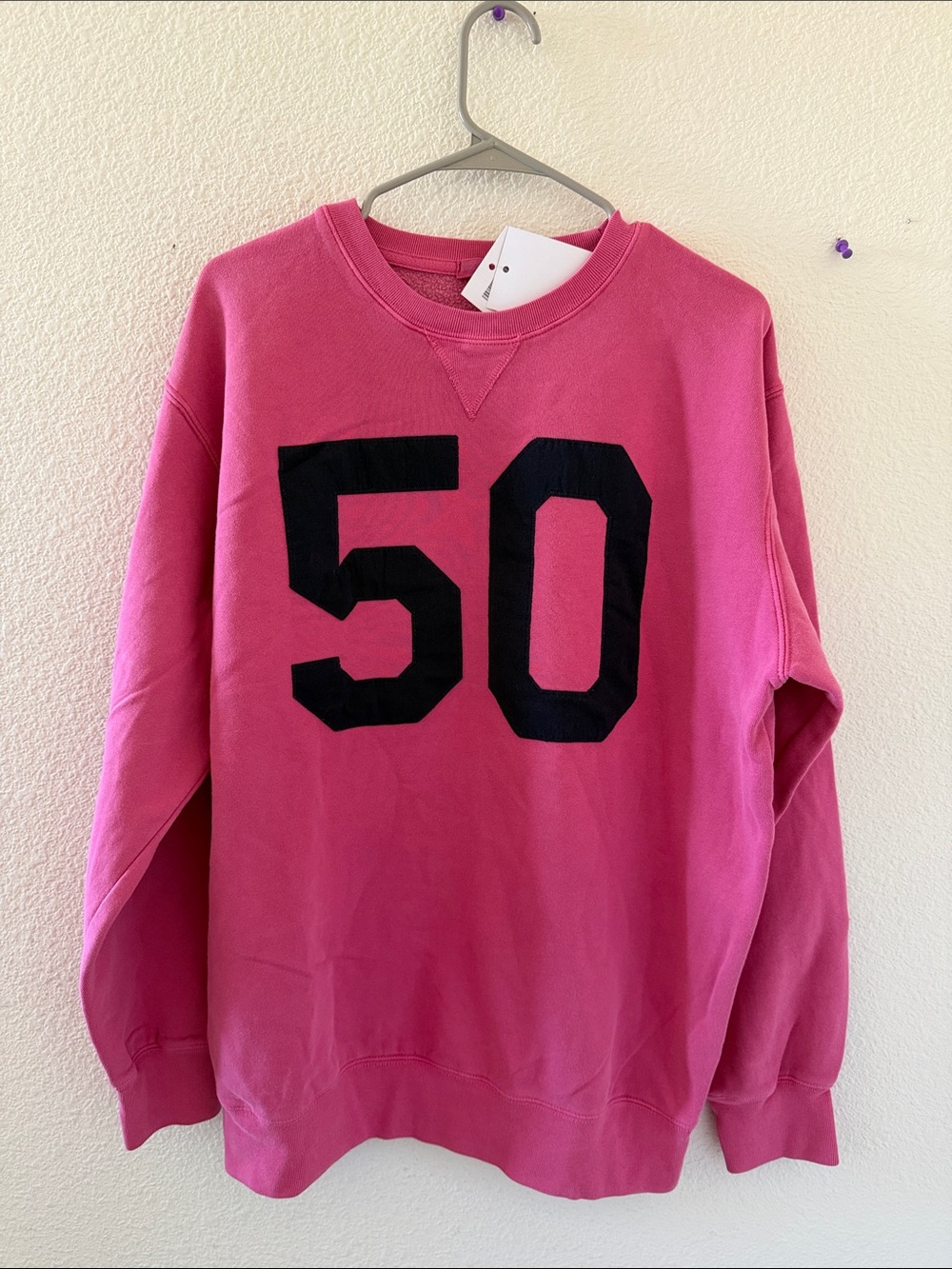 Brandy melville oversized fuchsia pink Erica 50 sweatshirt